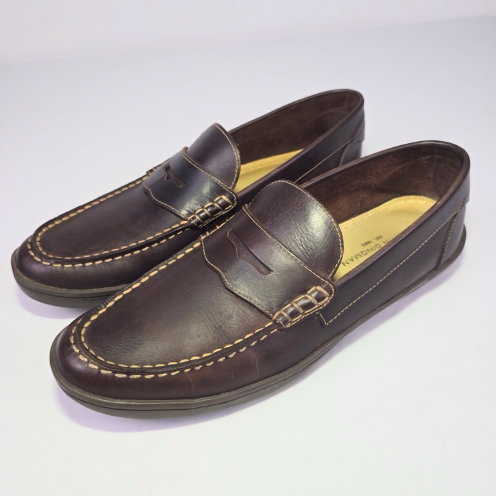 Martin Dingman "Bill" Water Buffalo Leather Penny Loafers - Brown Mens 11W - Picture 2 of 10